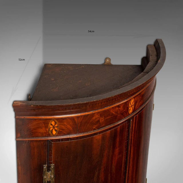 1780s Antique Georgian English Bow Front Corner Cabinet For Sale - Image 11 of 13