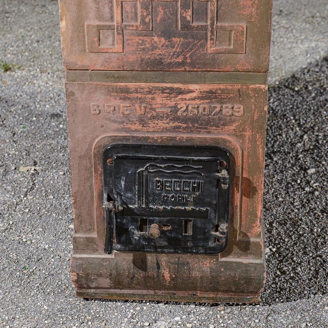 Italian Branded Terracotta Stove For Sale - Image 9 of 18