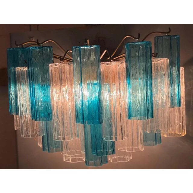 Blue and Clear Murano Glass Tronchi Sconces, 1970s, Set of 2 For Sale - Image 3 of 7