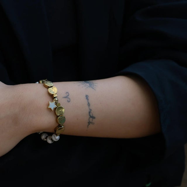 Spiritual Star Tibetan Agate & Jade Bracelet For Sale - Image 4 of 7