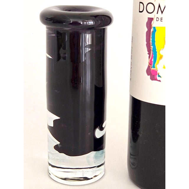 Purple Vintage Kosta Boda Atoll Art Glass Candlestick Designed by Anna Ehrner For Sale - Image 8 of 11