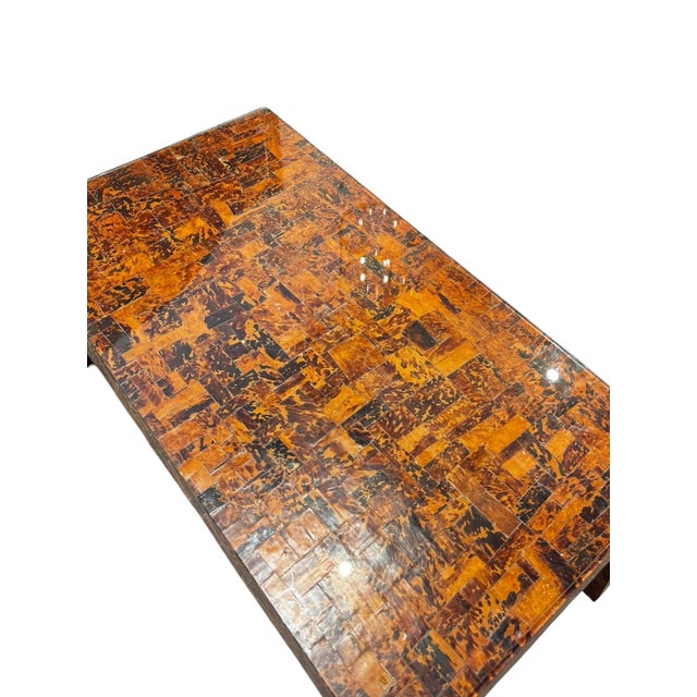 1970s Tortoise Shell Style Coffee Table For Sale - Image 4 of 4