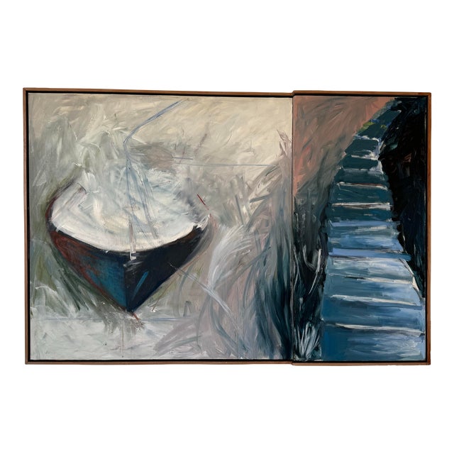 1989 Large - Vintage Impressionism Abstract Oil Painting, Signed For Sale