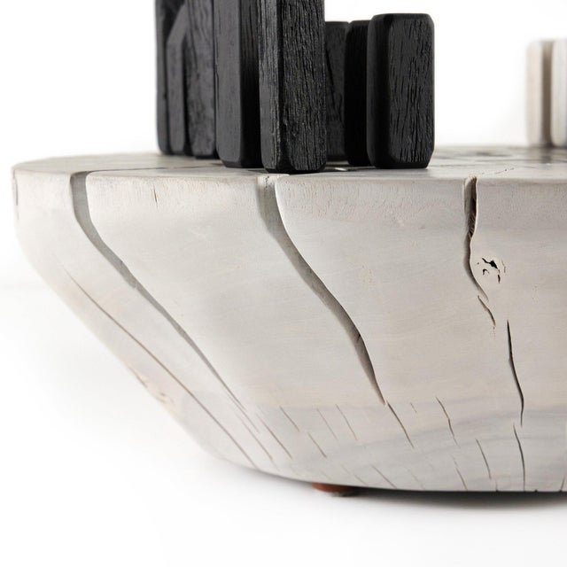 Four Hands Modern Chess Set - Aged Metal, White Base For Sale - Image 10 of 10