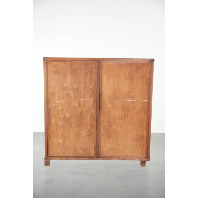 Antique Dutch Oak Display Cabinet with 2 Doors, Glass Shelves and Mirrored Back For Sale - Image 4 of 16