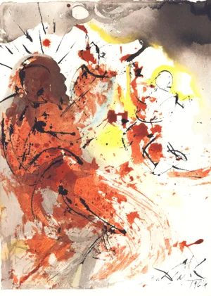 1967 Salvador Dalí Biblia Sacra Lithograph "Sanctus Hieronymus" (St. Jerome)