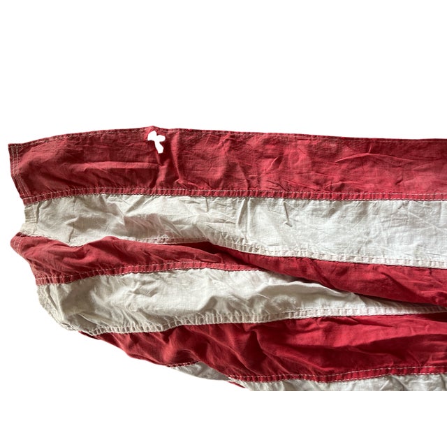 Vintage Early 1900s 48-Star American Flag – Sewn Cotton – Pre-1959 – 56" X 33" For Sale - Image 9 of 9
