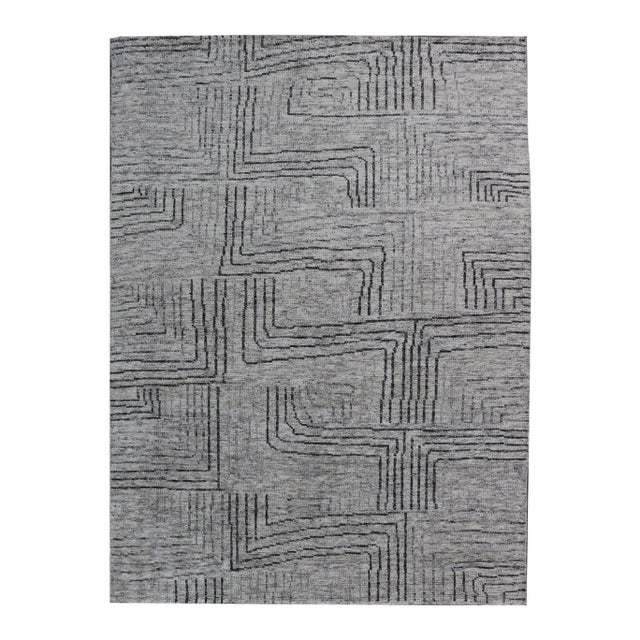 Keivan Woven Arts Hand Knotted Rug in Modern Design 6'x8'8" For Sale