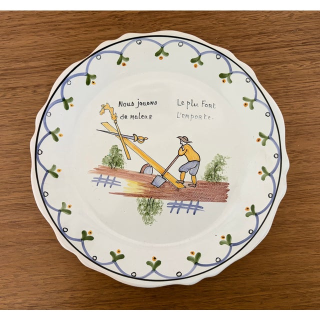 1960s Vintage 1967 French La Révolution Hand-Painted Stoneware Dinnerware Set, 49 Pieces For Sale - Image 5 of 15