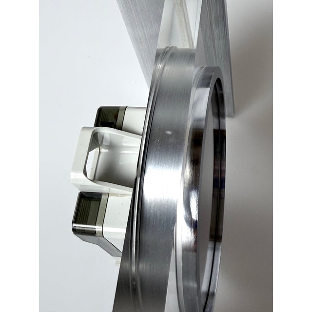 Table Clock in Acrylic Glass and Stainless Steel from Kienzle International, Germany, 1970s For Sale - Image 12 of 16
