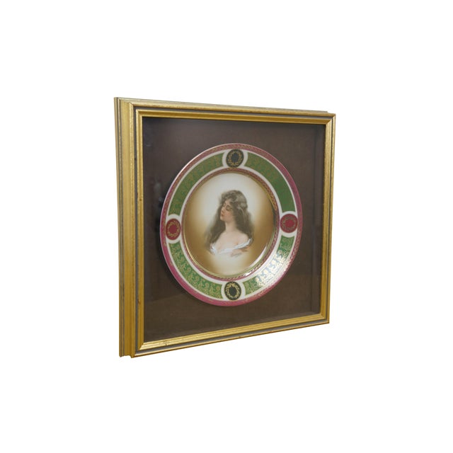 Art Nouveau Antique Royal Vienna Mz Austria Constance Portrait Shadow Box Plate For Sale - Image 3 of 10