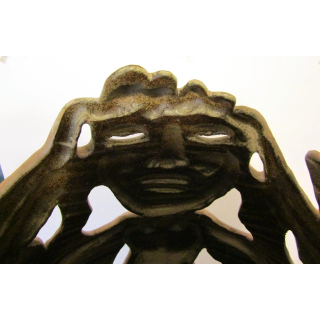 1950s Large Monté Artist Signed Amorphic Figurative Studio Pottery Floor Vase For Sale - Image 9 of 13