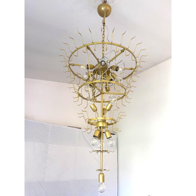 White Contemporary Frosted “Selle” Murano Glass Chandelier in Mazzega Style by Simoeng For Sale - Image 8 of 8