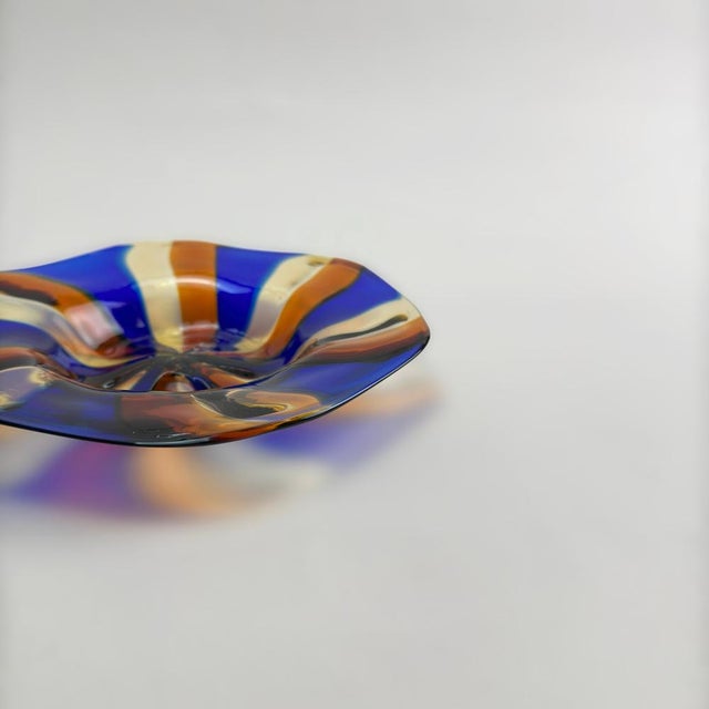 Murano Striped Glass Candy Dish from Fratelli Toso, Italy, 1970s For Sale - Image 9 of 10