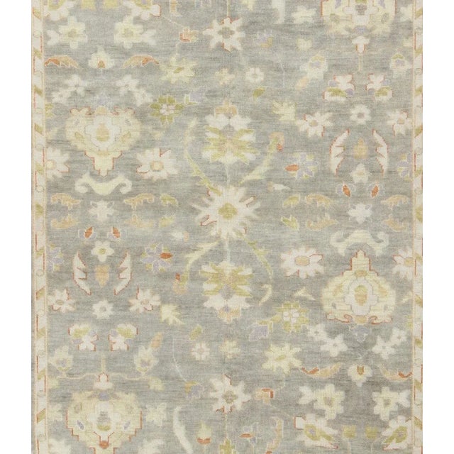 Shabby Chic Modern Oushak by Keivan Woven Arts With Floral Design For Sale - Image 3 of 7
