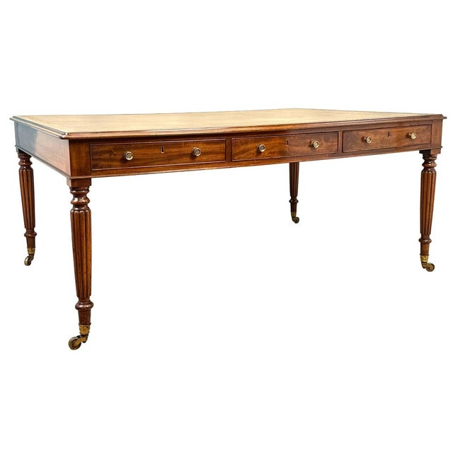 Early 19th Century Large Regency Mahogany Partners Writing Table, 1825 For Sale - Image 5 of 18