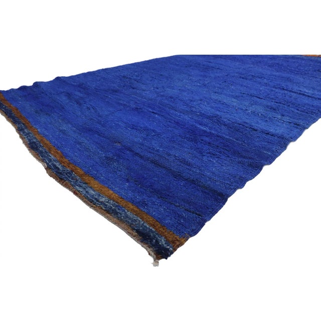 ​ Vintage Berber Blue Moroccan Rug 05'10 x 11'02. ​With its simplicity, plush pile and Bohemian vibes, this hand knotted...