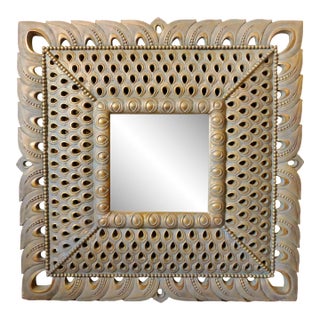 Contemporary Ornate Bombay Company Large Scale Gold Resin Peacock Wall Mirror For Sale