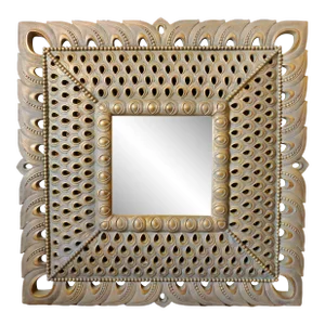 Contemporary Ornate Bombay Company Large Scale Gold Resin Peacock Wall Mirror