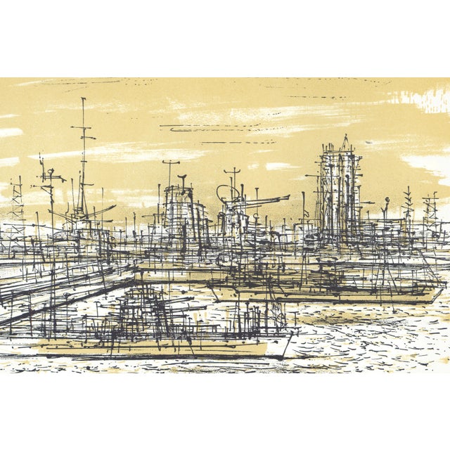 Original lithograph "L'Escadre" (Squadron of Ships) by Jean Carzou, published in the 1959 monograph "L'Apocalypse" by...