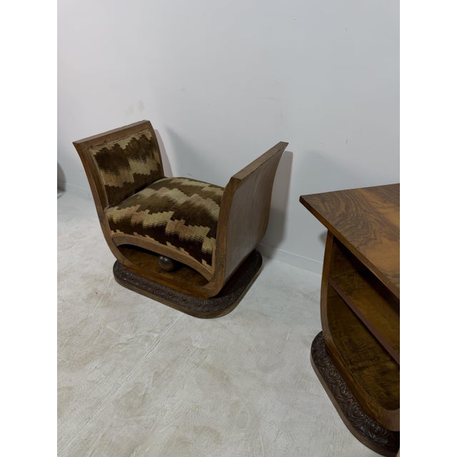 Art Deco Armchairs and a Coffee Table, Italy, 1940s, Set of 3 For Sale - Image 9 of 17