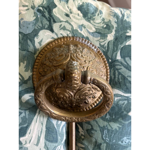 Mid 20th Century Vintage Large Scale Architectural Brass Freestanding Hand Towel Ring Holder For Sale - Image 5 of 11