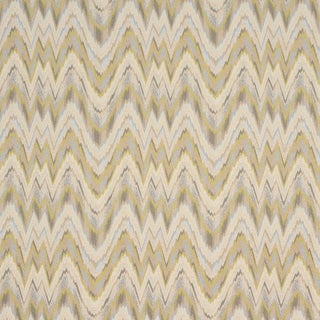 Schumacher Valkyrie Flame Stitch Fabric In Lemon Sage For Sale