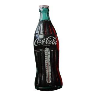 Vintage Coca-Cola Metal Thermometer Sign For Sale