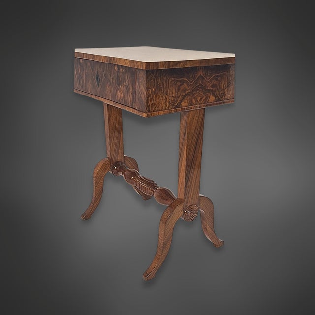 Biedermeier Side Table in Walnut Veneer, 1840 For Sale - Image 5 of 16