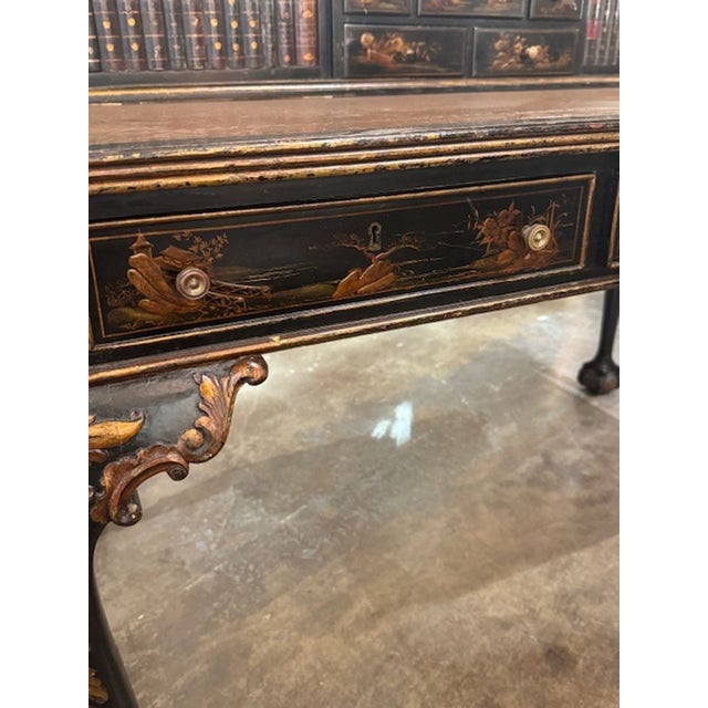 19th Century English Queen Anne Chinoiserie Bureau Flat For Sale - Image 10 of 12