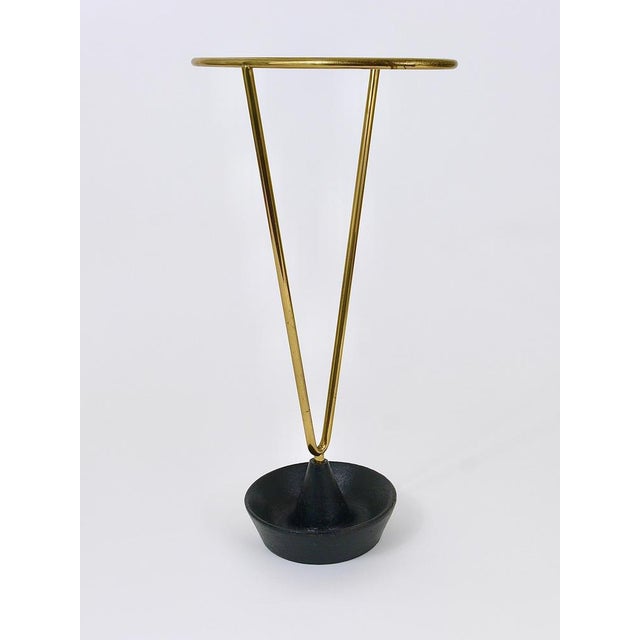 Mid-Century Brass and Cast Iron Umbrella Stand in the style of Carl Auböck, Austria, 1950s For Sale - Image 9 of 17