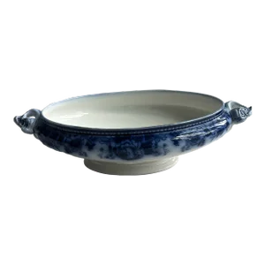 Antique Johnson Bros. England Montana Flow Blue Oval Vegetable Tureen/Serving Dish