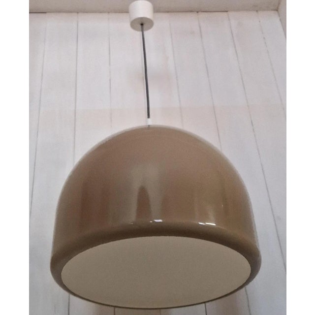 Vintage German Ceiling Lamp with Beige Plastic Shade, 1970s For Sale - Image 6 of 7
