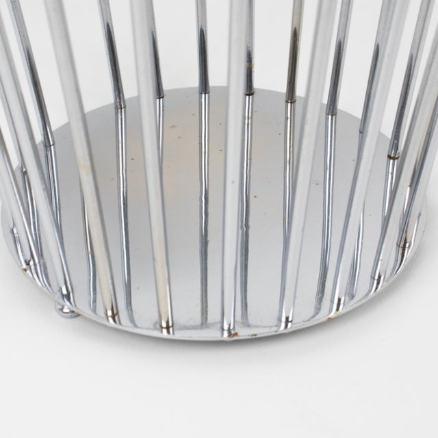 Metal Jacques Adnet Modernist Desk Office Waste Paper Basket, Circa 1930 For Sale - Image 7 of 9