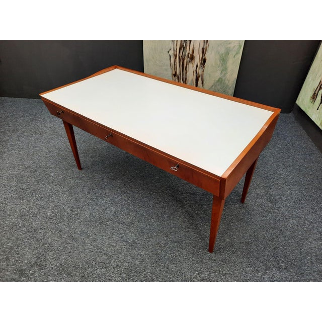 Mid-Century Modern Desk in Cherry and Formica, 1950s For Sale - Image 4 of 16