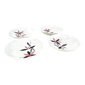 1950's Mid Century Stetson Hand Painted, Glazed Floral China Bowls - 4 Pieces