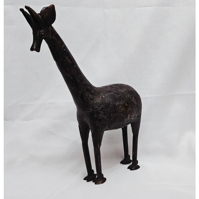 Mid 20th Century African Bronze Giraffe Sculpture Art. For Sale - Image 11 of 17
