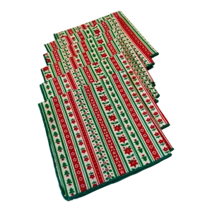 Vintage Red and Green Holiday Cocktail Napkins -Set of 6