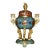 Elegant Vintage Chinese Cloisonné Enamel & Gilt Bronze Tripod Censer on Stand For Sale