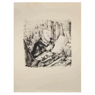 Luc-Albert Moreau, Portrait of a Man, Lithograph, 1940 For Sale