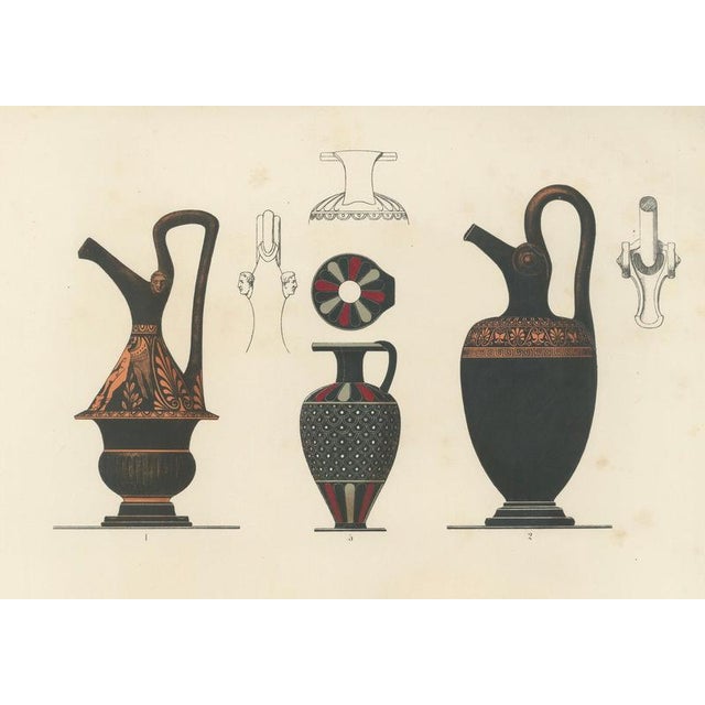 Albert Genick, Greek Jugs with Classical & Winged Figures, 1883, Lithograph For Sale - Image 10 of 12