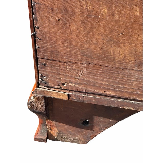 Antique Chippendale Connecticut River Valley Cherry Bowfront Bachelor's Chest For Sale - Image 12 of 12