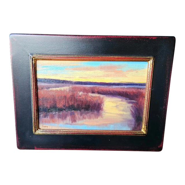 Brenda Hendrix Original Tonalist Landscape Oil Painting “North Park Sunset” For Sale
