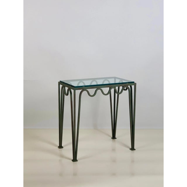 Not Yet Made - Made To Order Méandre' Verdigris and Glass Nightstands by Design Frères - a Pair For Sale - Image 5 of 10