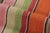 Vintage Frazada Square Kilim in Vibrant Polychrome Striped Pattern - Rug & Kilim For Sale In New York - Image 6 of 7