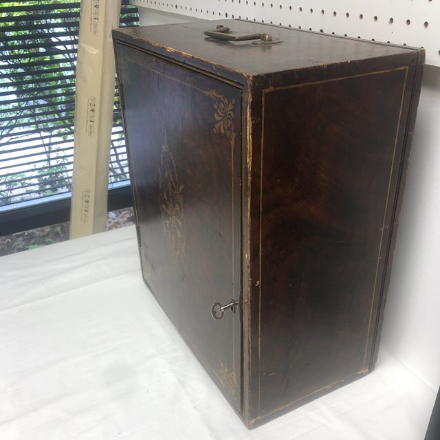 Antique English "Inlaid" Faux Bois Medicine Cabinet For Sale - Image 4 of 10