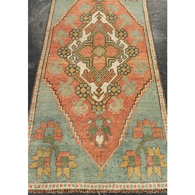 Turkish Mini Rug Oriental Hand Knotted Vintage Rug 1'5" x 2'11" #21294 Explore a curated collection of hallway runners,...