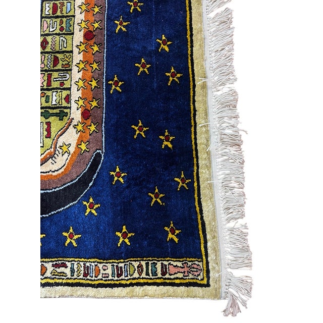 Traditional Handmade Silk Egyption Tapestry Area Rug For Sale - Image 3 of 12