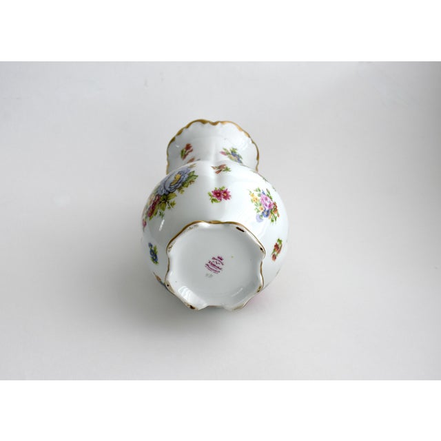 Ceramic Waldershof Bavaria Germany,22k Gold Trim, Handarbeit Porcelain Floral Vase For Sale - Image 7 of 10