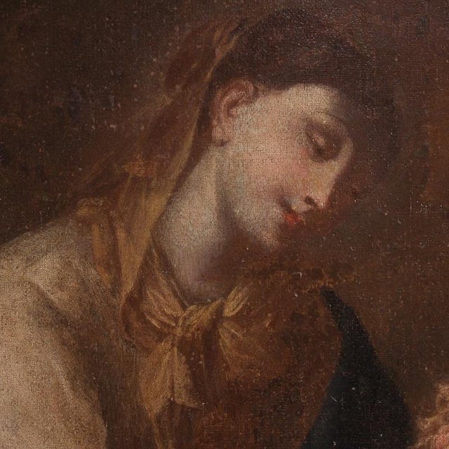 Italian Artist, Adoration of Saint Rose of Lima with Madonna and Child, 1730, Oil on Canvas For Sale - Image 11 of 15